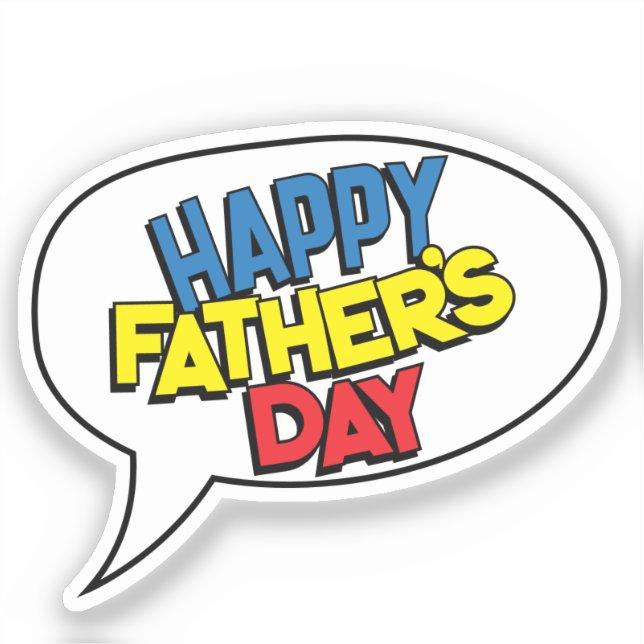 HAPPY FATHER'S DAY Comic Book Pop Art Customizable Sticker (Front)