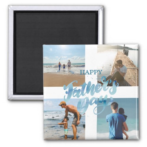 Happy Fathers Day Cool Photo Collage Magnet