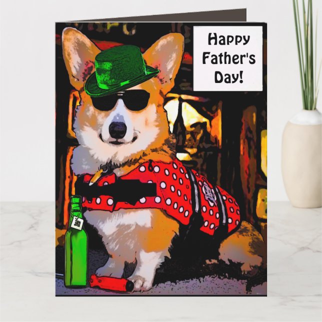 Happy Father's Day Corgi Card (Front)