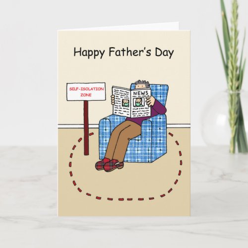 Happy Fathers Day Coronavirus Cartoon Card