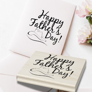 Happy Father's Day Cowboy Hat Rubber Stamp