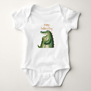 Happy Father's Day Crocodiles Baby Bodysuit