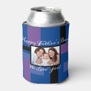 Happy Father's Day Custom 1 Photo Modern Can Cooler