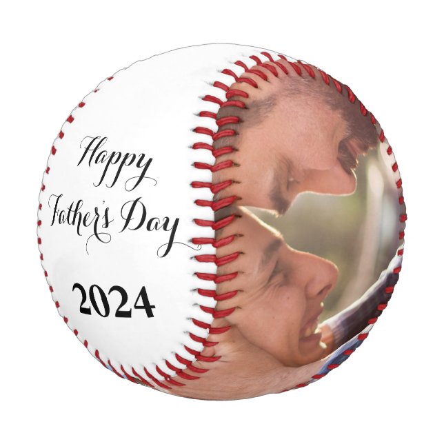 Happy Father's Day Custom 2 Photo  Baseball (Angled)