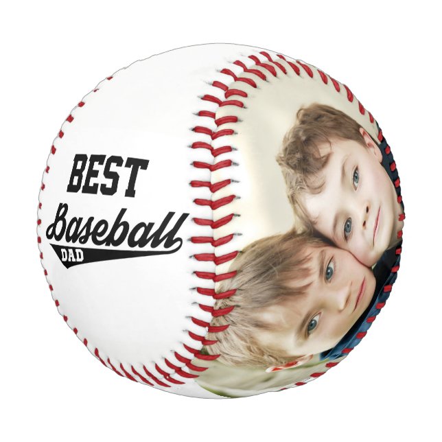 Happy Father's Day Custom Family Photos Baseball (Angled)