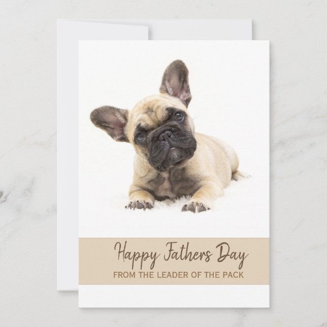 Happy Fathers Day Custom French Bulldog Photo Holi Holiday Card (Front)