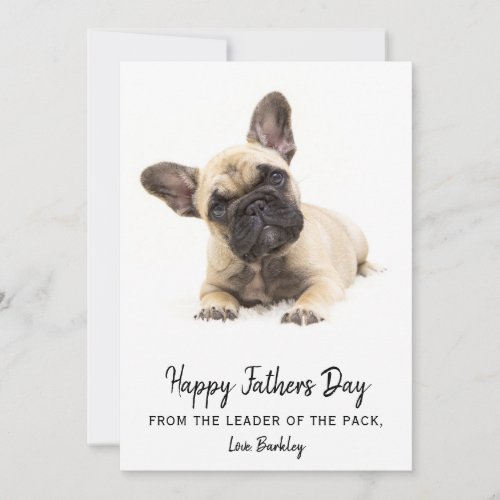 Happy Fathers Day Custom French Bulldog Photo Holiday Card