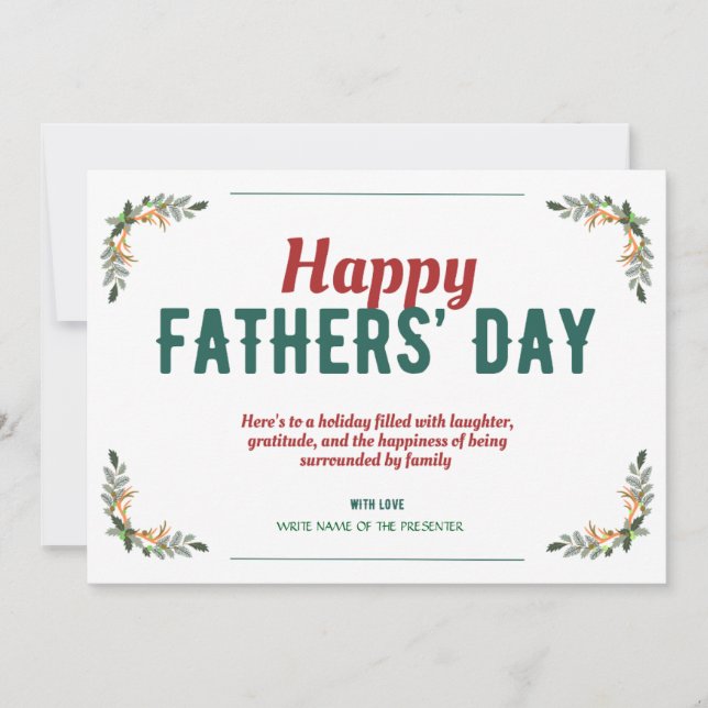 HAPPY FATHERS' DAY Custom Holiday Card (Front)