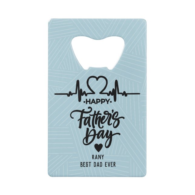 happy father's day Custom Name Photo Collage Credit Card Bottle Opener (Front)