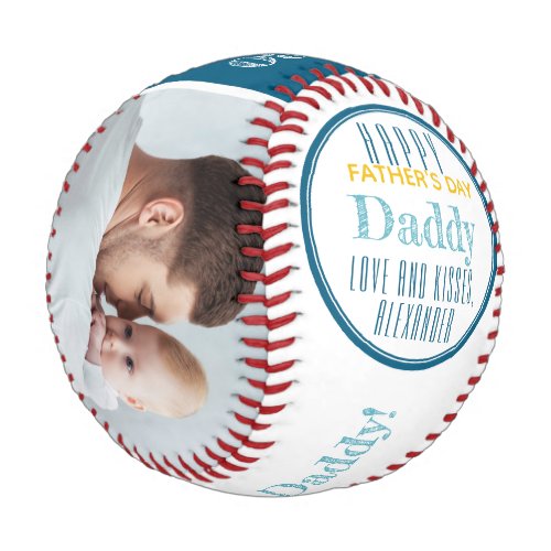 Happy Fathers Day Custom Photo Baseball