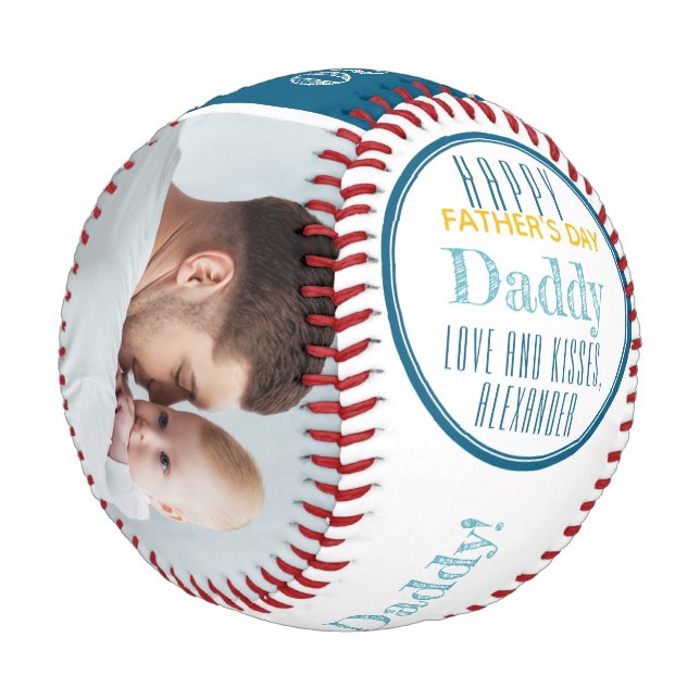 Happy Father's Day Custom Photo Baseball (Angled)
