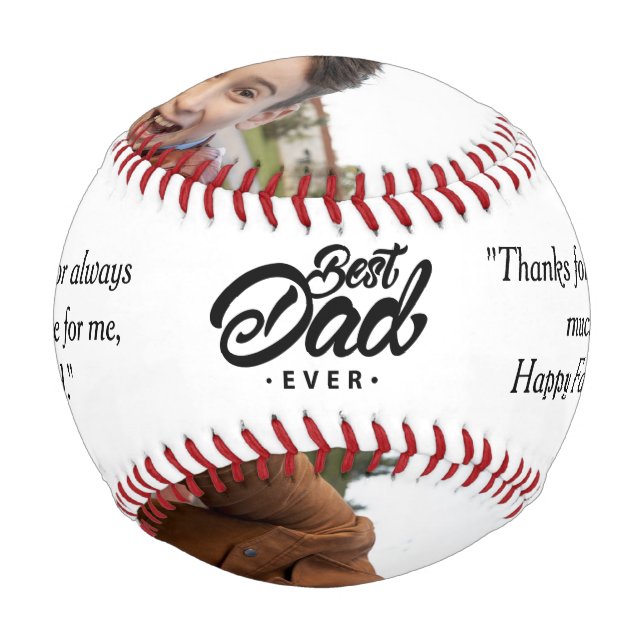  Happy Father's Day Custom Photo Baseball (Front)