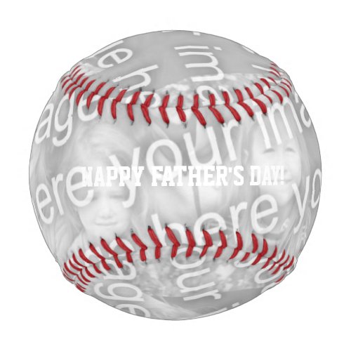 Happy Fathers Day custom photo baseball for dad