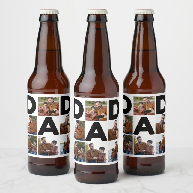 Happy Father's Day Custom Photo Beer Bottle Label (Bottles)