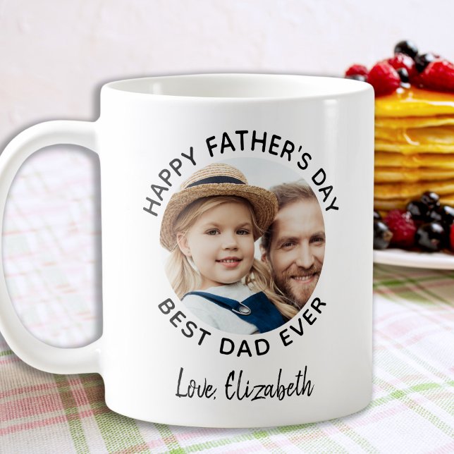 Happy Father's Day Custom Photo Best Dad Ever Coffee Mug (Creator Uploaded)
