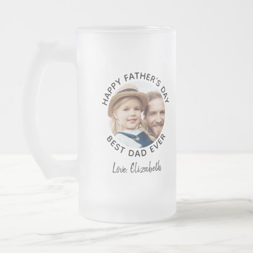 Happy Father's Day Custom Photo Best Dad Ever Frosted Glass Beer Mug - Surprise dad this fathers day with a personalized photo beer glass.  
"Best DAD Ever" Personalize this dad mug with favorite photo, and name.. Visit our collection for the best dad father's day gifts and personalized dad gifts.   COPYRIGHT © 2020 Judy Burrows, Black Dog Art - All Rights Reserved. Happy Father's Day Custom Photo Best Dad Ever Frosted Glass Beer Mug