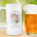 Happy Father's Day Custom Photo Best Dad Ever Frosted Glass Beer Mug<br><div class="desc">Surprise dad this fathers day with a personalized photo beer glass. "Best DAD Ever" Personalize this dad mug with favorite photo, and name.. Visit our collection for the best dad father's day gifts and personalized dad gifts. COPYRIGHT © 2020 Judy Burrows, Black Dog Art - All Rights Reserved. Happy Father's...</div>