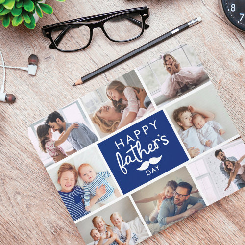 Happy Fathers Day  Custom Photo Family Collage Mouse Pad