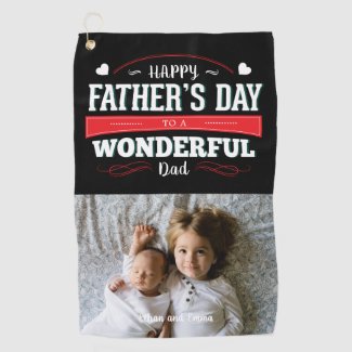 Happy Father's Day Custom Photo Golf Towel