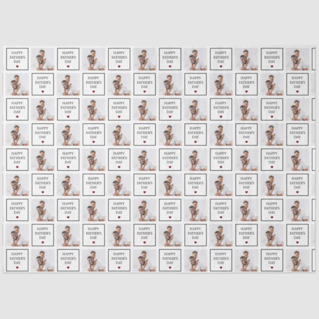 Happy Fathers Day Custom Photo Pattern  Tissue Paper (Front)