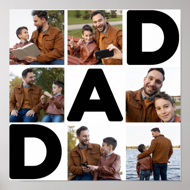 Happy Father's Day Custom Photo Poster (Front)