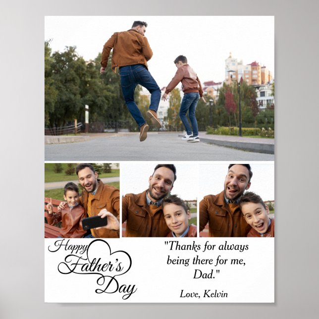Happy Father's Day Custom Photo Poster (Front)