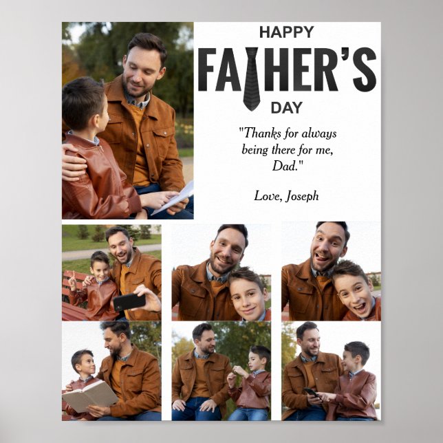 Happy Father's Day Custom Photo Poster (Front)