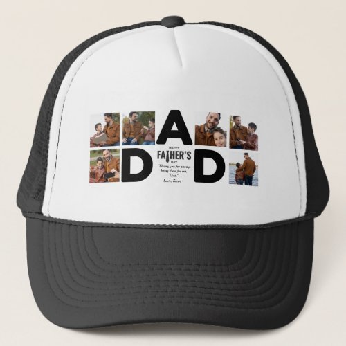 Happy Fathers Day Custom Photo Trucker Hat