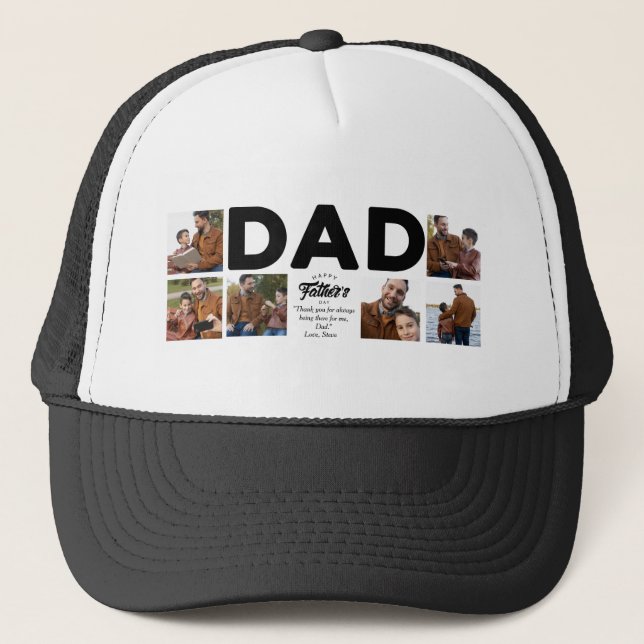 Happy Father's Day Custom Photo Trucker Hat (Front)