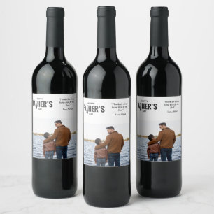 Happy Father's Day Custom Photo Wine Label