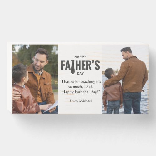 Happy Fathers Day Custom Photo Wooden Box For Dad