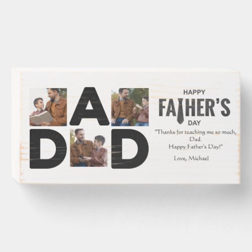 Happy Fathers Day Custom Photo Wooden Box For Dad