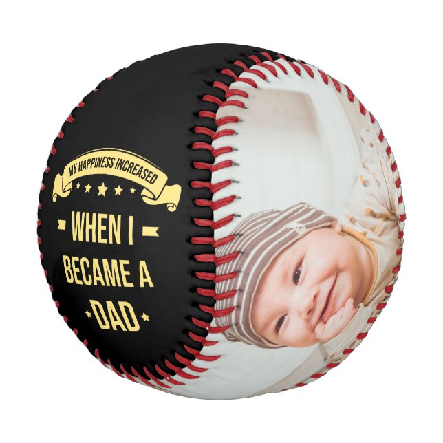 Happy Father's Day Custom Photos Baseball (Angled)