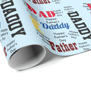 Happy Father's Day Custom Text Greeting Wrapping Paper