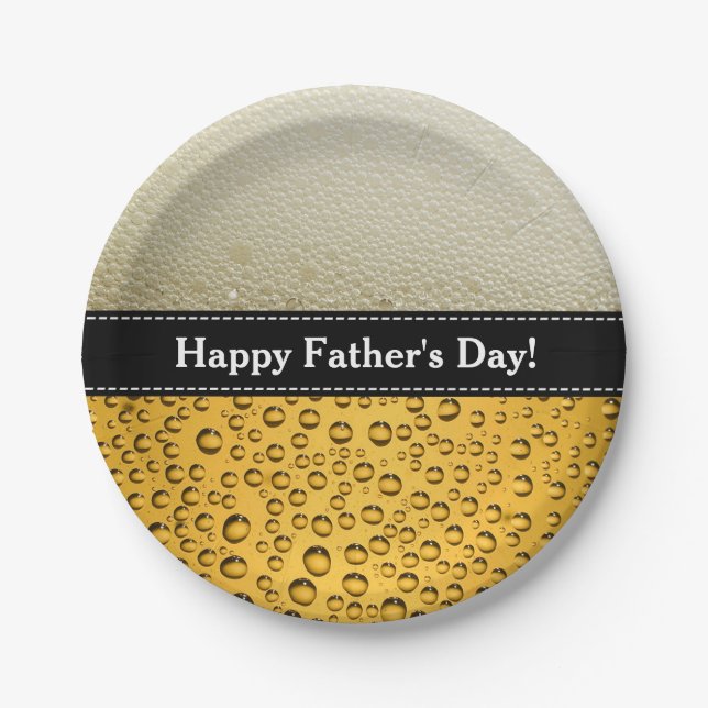 Happy Father's Day! Customize to ANY Beer Holiday Paper Plates (Front)