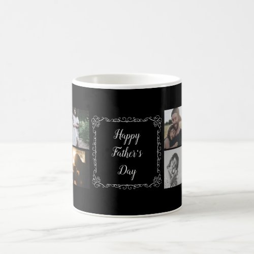 Happy Fathers Day Customize Your Text And 8 Photo Coffee Mug