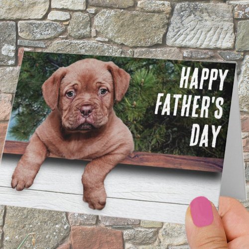 Happy Fathers Day Cute Brown Puppy Photo Template