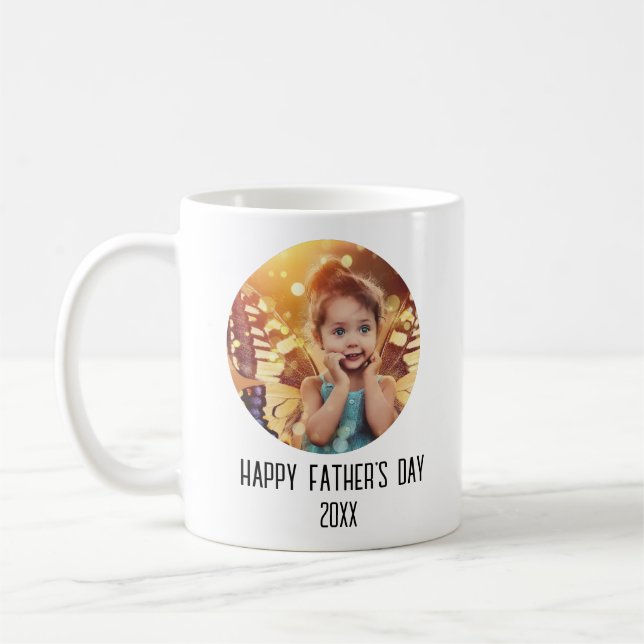 Happy Fathers Day Cute Child Photo Coffee Mug (Left)