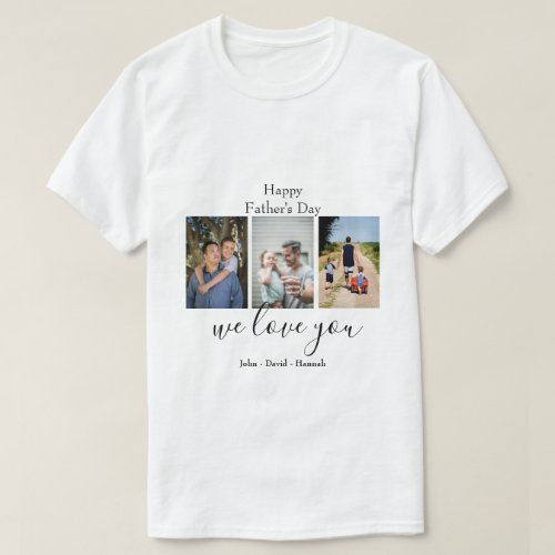 Happy Fathers DAY_Cute Photo Collage T_Shirt