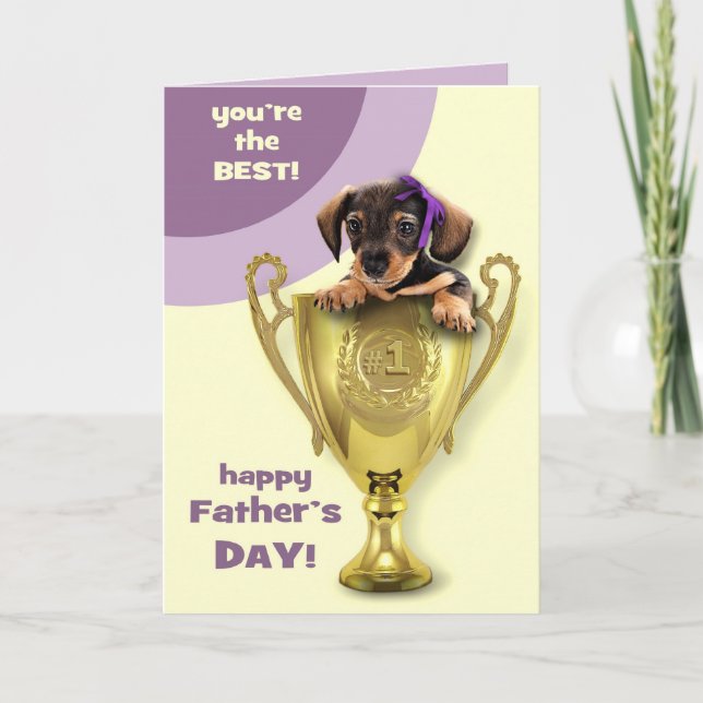 Happy Father's Day. Cute Puppy Card (Front)