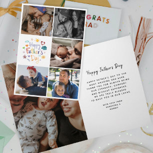Happy Father's Day Cute Whimsical Photo Collage Card