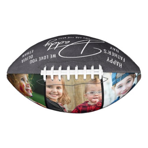  Happy Fathers Day Dad 3 Photo Collage Chalkboard Football