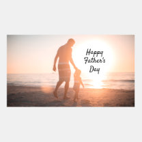 Happy father's day dad and kid beach parent love