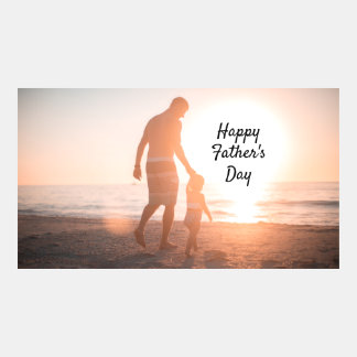 Happy father's day dad and kid beach parent love