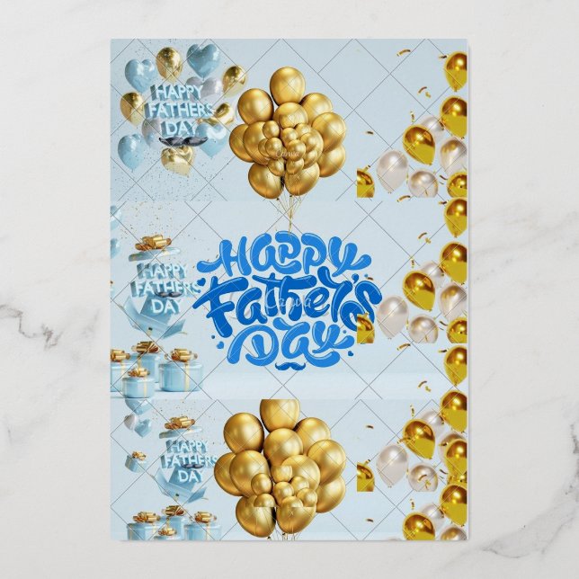 Happy fathers day,dad appreciation,best dad ever. foil holiday card (Front)