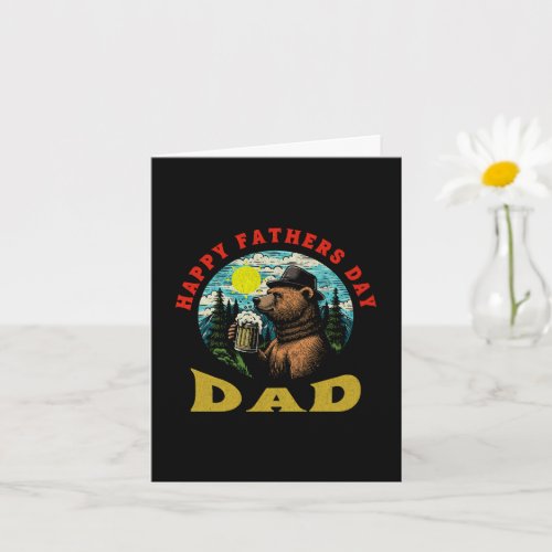 Happy Fathers Day Dad Beer Mug Outdoorsman Bear  Card