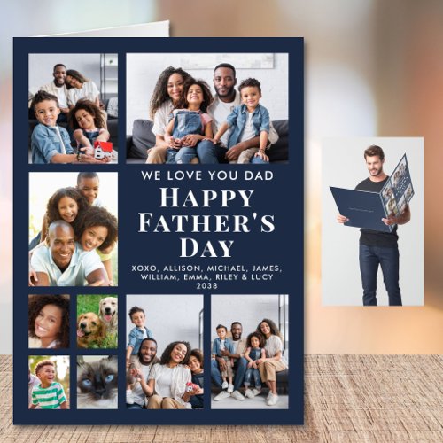 Happy Father's Day Dad Blue Photo Jumbo Card