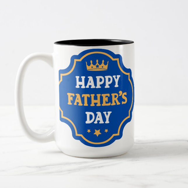  Happy Father's Day Dad! Crown Two-Tone Coffee Mug (Left)