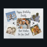 Happy Fathers Day Dad Custom 5 Photo Collage Card<br><div class="desc">Create a stylish and memorable gift for Birthday Dad! Give dad this extra special card on Father's Day that let's you add a collage of fun photos of the family. Inside we've written just the right message to speak to the moment, but you can customize it with your own words....</div>