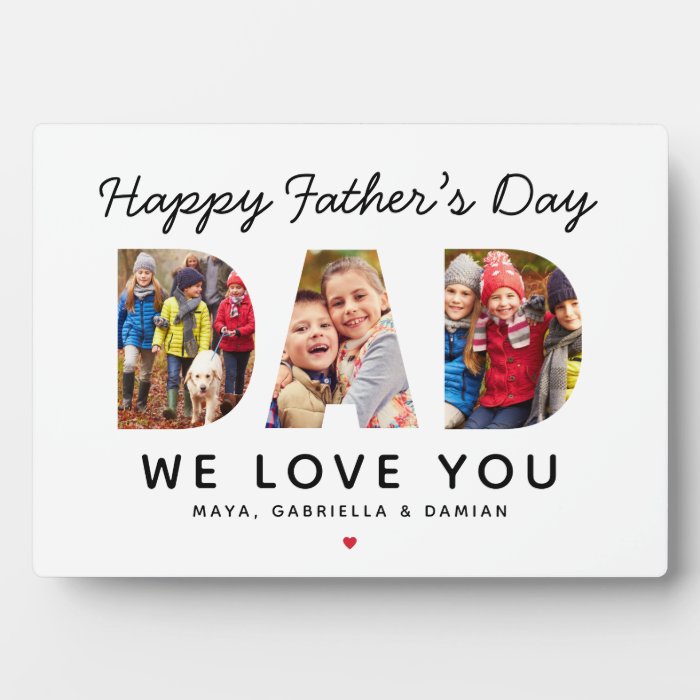 Happy Father's Day Dad Custom Photo Collage Plaque